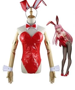 Hallowitch Costumes Cosplay Zero Two Bunny Costume Bodysuit