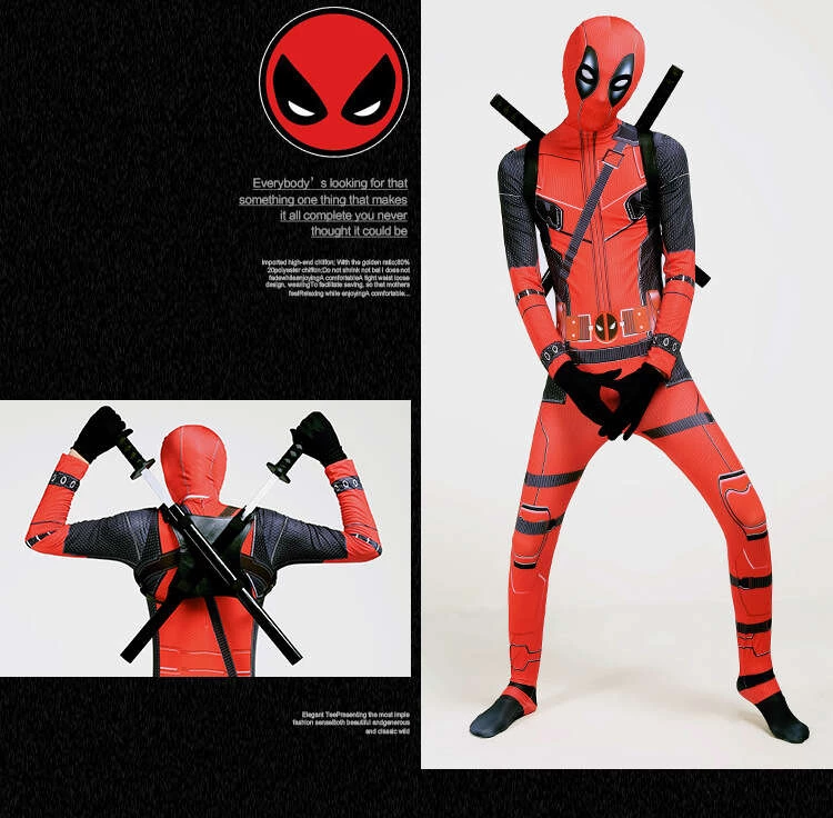 Hallowitch Costumes Deadpool Costume For Adult Men And Kids Boys' 6 Hallowitch Costumes Deadpool Costume For Adult Men And Kids Boys'