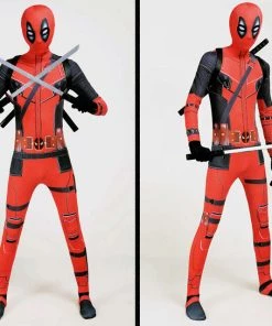 Hallowitch Costumes Deadpool Costume For Adult Men And Kids Boys' 12 Hallowitch Costumes Deadpool Costume For Adult Men And Kids Boys'