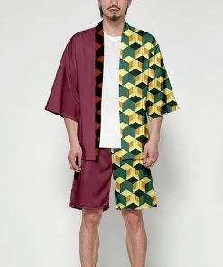 Hallowitch Costumes Giyu Tomioka Kimono And Shorts Demon Slayer Costume