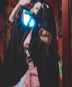 Hallowitch Costumes Women's Nezuko Kamado Kimono Cosplay Costume - Demon Slayer Kimetsu No Yaiba