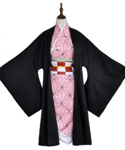 Hallowitch Costumes Kids' Nezuko Kamado Kimono Cosplay Costume - Demon Slayer Kimetsu No Yaiba Girls'