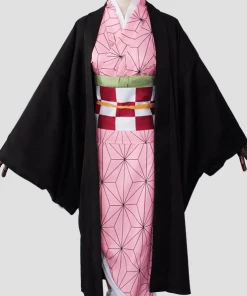 Hallowitch Costumes Kids' Nezuko Kamado Kimono Cosplay Costume - Demon Slayer Kimetsu No Yaiba Girls'