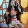 Hallowitch Costumes Kids' Nezuko Kamado Kimono Cosplay Costume - Demon Slayer Kimetsu No Yaiba Girls'