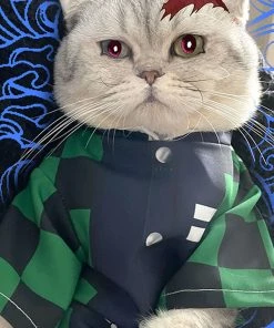 Hallowitch Costumes Demon Slayer Tanjiro Kamado Kimono Costume For Cats And Small Dogs