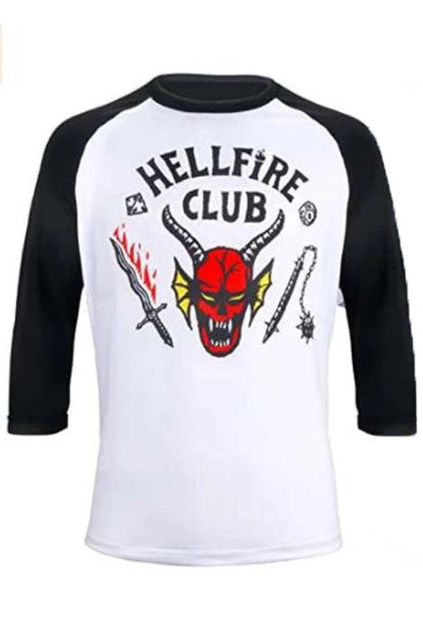 Hallowitch Costumes Boys' Dustin Hellfire Club T Shirt, Shirt Costume. Stranger Things 4. 9 Hallowitch Costumes Boys' Dustin Hellfire Club T Shirt, Shirt Costume. Stranger Things 4.