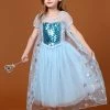 Hallowitch Costumes Frozen Elsa Dress For Kids Short Sleeve With Sequins Girls'