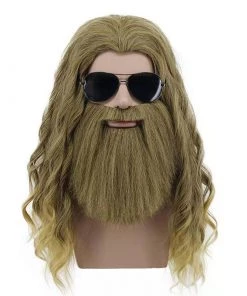 Hallowitch Costumes Men's Fat Thor Wig And Beard Costume