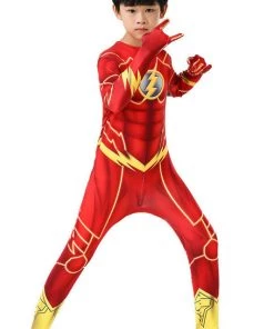 Hallowitch Costumes Boys' The Flash Bodysuit Costume Cosplay For Kid And Adult