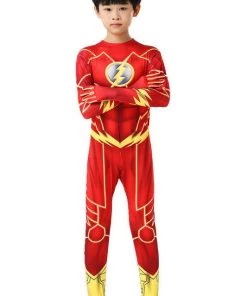 Hallowitch Costumes Boys' The Flash Bodysuit Costume Cosplay For Kid And Adult