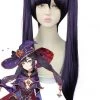 Hallowitch Costumes Genshin Impact Mona Cosplay Wig Purple