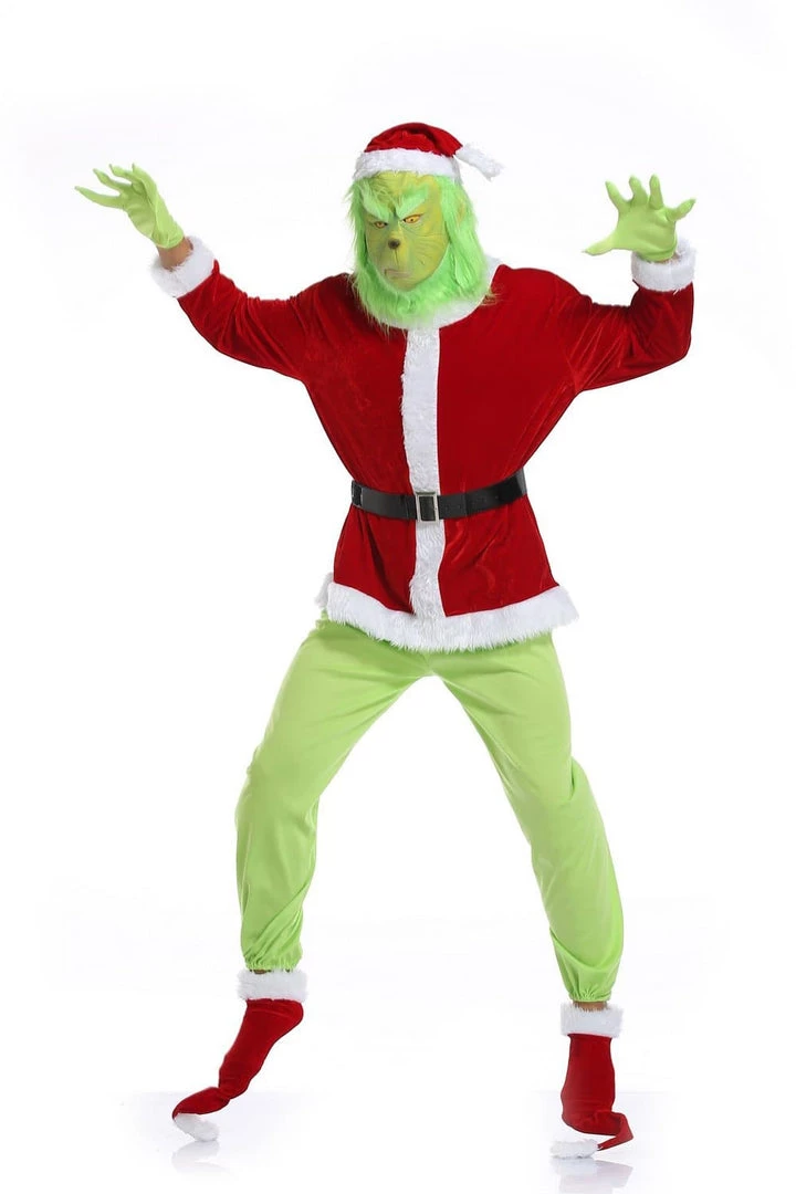 Hallowitch Costumes Christmas Grinch Santa Costume For Adult Men's 5 Hallowitch Costumes Christmas Grinch Santa Costume For Adult Men's