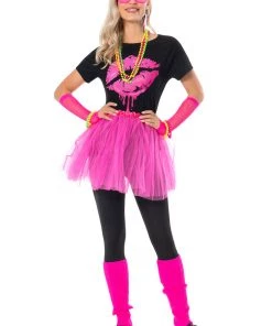 Hallowitch Costumes Women's 80s Costume For Women Lip Print