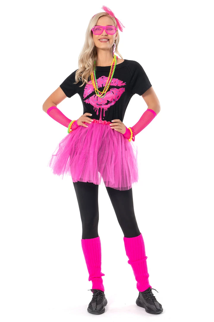 Hallowitch Costumes Women's 80s Costume For Women Lip Print 3 Hallowitch Costumes Women's 80s Costume For Women Lip Print