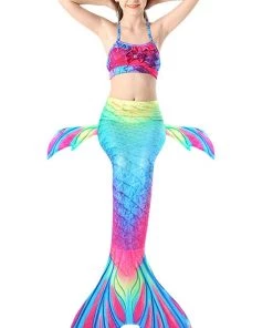 Hallowitch Costumes Mermaid Tail For Swimming Girls - Rose Girls'