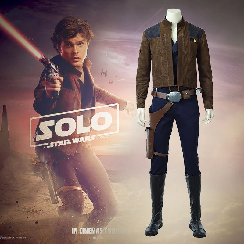 Hallowitch Costumes Han Solo Cosplay Costume Outfit Men's 5 Hallowitch Costumes Han Solo Cosplay Costume Outfit Men's