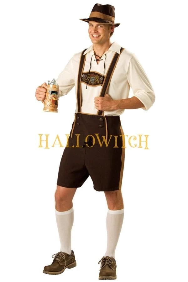 Hallowitch Costumes Men's German Beer Fest Oktoberfest Lederhosen Kostüm, Traditional Bavarian Adult Costume 3 Hallowitch Costumes Men's German Beer Fest Oktoberfest Lederhosen Kostüm, Traditional Bavarian Adult Costume