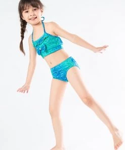 Hallowitch Costumes Mermaid Tail For Swimming Kids Swimsuit-Blue