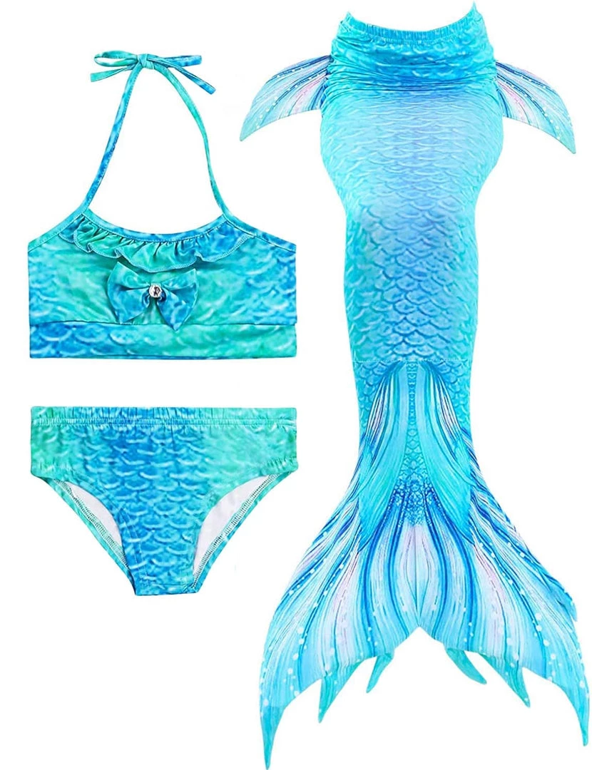 Hallowitch Costumes Mermaid Tail For Swimming Kids Swimsuit-Blue 6 Hallowitch Costumes Mermaid Tail For Swimming Kids Swimsuit-Blue