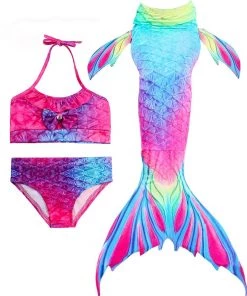 Hallowitch Costumes Mermaid Tail For Swimming Girls - Rose Girls'