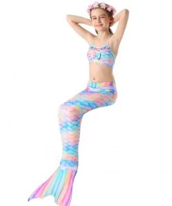Hallowitch Costumes Mermaid Tail For Swimming Kids Swimsuit-Pink 8 Hallowitch Costumes Mermaid Tail For Swimming Kids Swimsuit-Pink