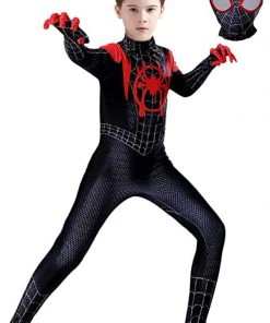 Hallowitch Costumes Boys Miles Morales Suit Costume Spiderman Into The Spiderverse Outfit