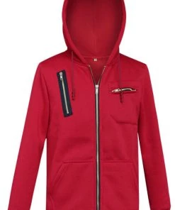 Hallowitch Costumes Money Heist Red Hoodie For Adult Men's