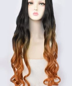 Hallowitch Costumes Nezuko Kamado Wig Cosplay Costume - Demon Slayer Kimetsu No Yaiba