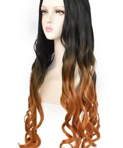 Hallowitch Costumes Nezuko Kamado Wig Cosplay Costume - Demon Slayer Kimetsu No Yaiba