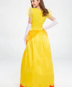 Hallowitch Costumes Adult Princess Daisy Costume With Gloves And Crown Women's