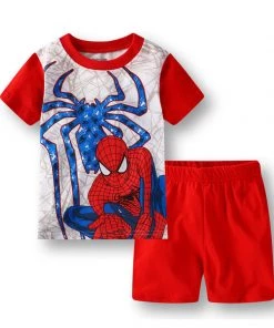 Hallowitch Costumes Boys Spiderman Pajamas Short Sleeve