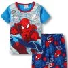 Hallowitch Costumes Boys Spiderman Pajamas Short Sleeve