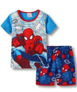 Hallowitch Costumes Boys Spiderman Pajamas Short Sleeve