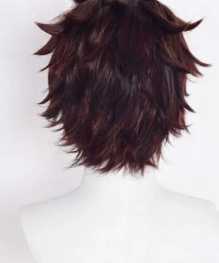 Hallowitch Costumes Tanjiro Kamado Wig Cosplay Costume - Demon Slayer Kimetsu No Yaiba