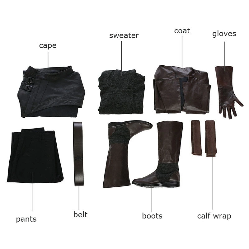 Hallowitch Costumes Men's Luke Skywalker Cosplay Black Costume, Star Wars The Last Jedi Outfit 4 Hallowitch Costumes Men's Luke Skywalker Cosplay Black Costume, Star Wars The Last Jedi Outfit