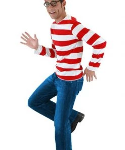Hallowitch Costumes Where's Waldo Costume Striped Shirt For Adult And Kids 10 Hallowitch Costumes Where's Waldo Costume Striped Shirt For Adult And Kids