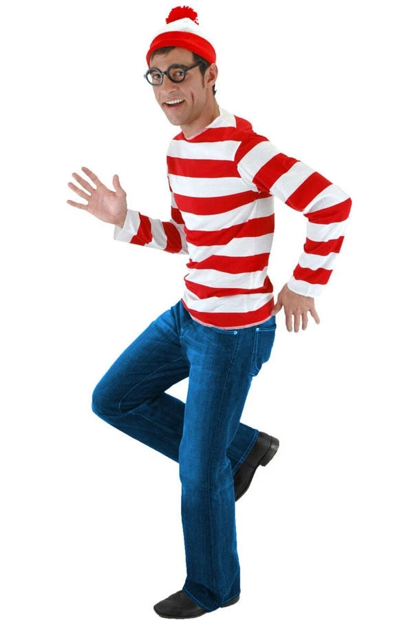 Hallowitch Costumes Where's Waldo Costume Striped Shirt For Adult And Kids 6 Hallowitch Costumes Where's Waldo Costume Striped Shirt For Adult And Kids
